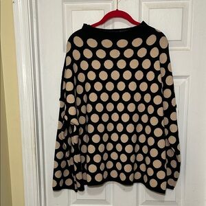 Coco + Carmen XXL Black Tan Polka Dot Knit Sweater | Plus Size